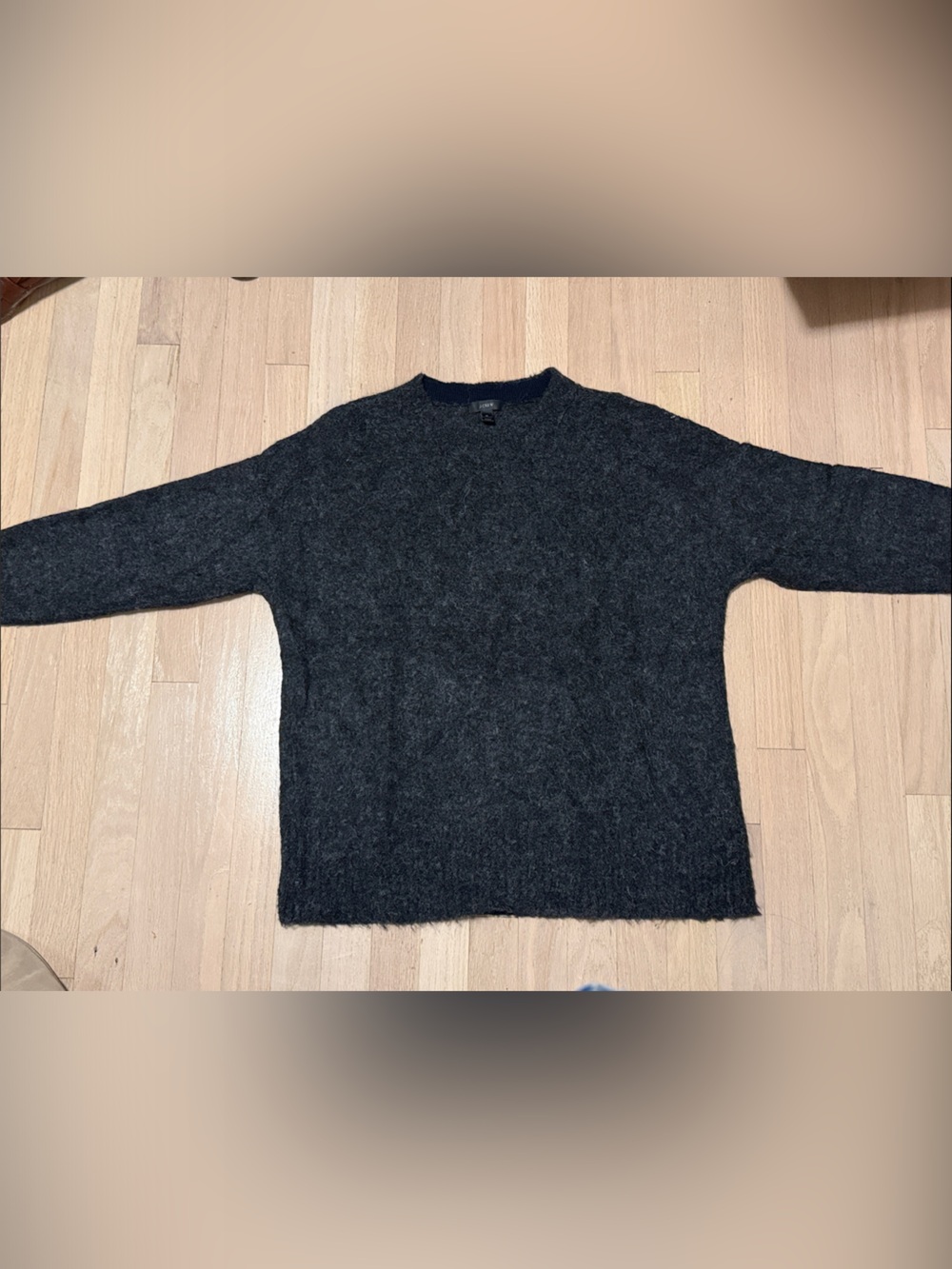 J. Crew Dark Charcoal Mohair Crewneck Sweater